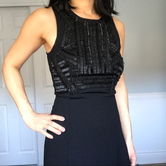 H&M Formal Sequin Top Black Maxi Dress. Women’s size 4 - Picture 1 of 12